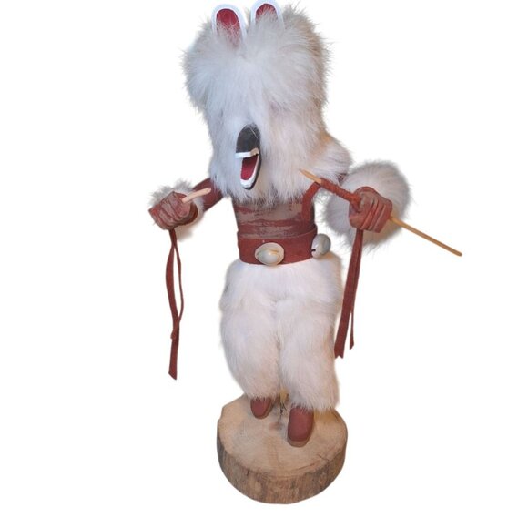 Kachina Doll Bear Mask BYLD Vintage Native American God Legend Folk Art Shell - Picture 13 of 15